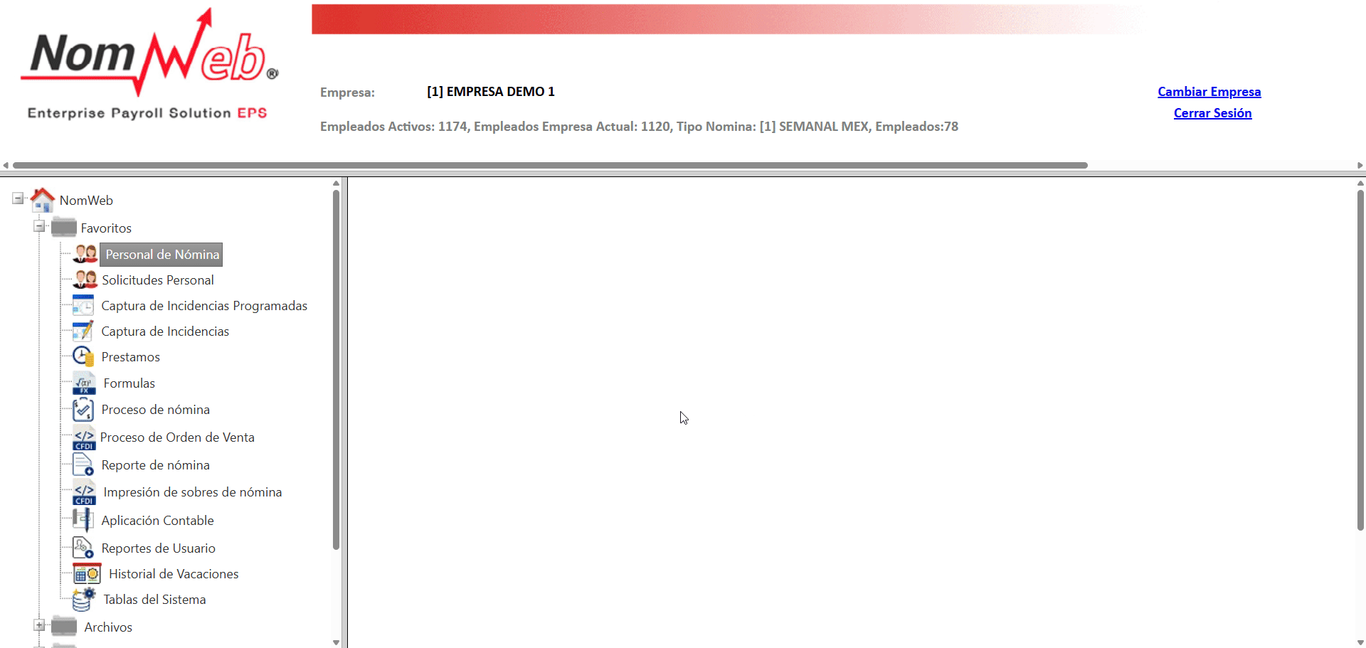 Demostración del producto Nomweb en un GIF